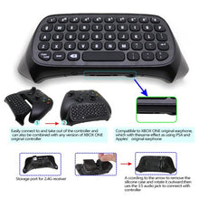 Load image into Gallery viewer, APGtek 2.4G Mini Wireless Chatpad Message Keyboard for Xbox One Controller - Black
