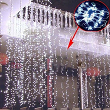 Load image into Gallery viewer, AGPtek 18Mx3M Linkable Fairy Curtain Lights Strings Connectable Lights 8 Lighting Modes
