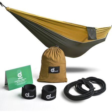 ODOLAND Lightweight Portable Nylon Camping Hammock for Backpacking Travel Hammock Straps & Steel Carabiners Included