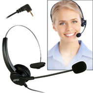 2.5mm Headset for Cordless Phones 6FT Hands-Free Noise Cancelling Monaural Headset