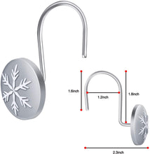 Load image into Gallery viewer, 12pcs Christmas Snowflake Anti-Rust Round Shower Curtain Hooks for Home Decor
