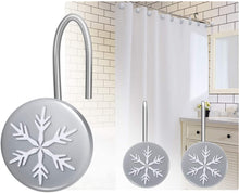 Load image into Gallery viewer, 12pcs Christmas Snowflake Anti-Rust Round Shower Curtain Hooks for Home Decor
