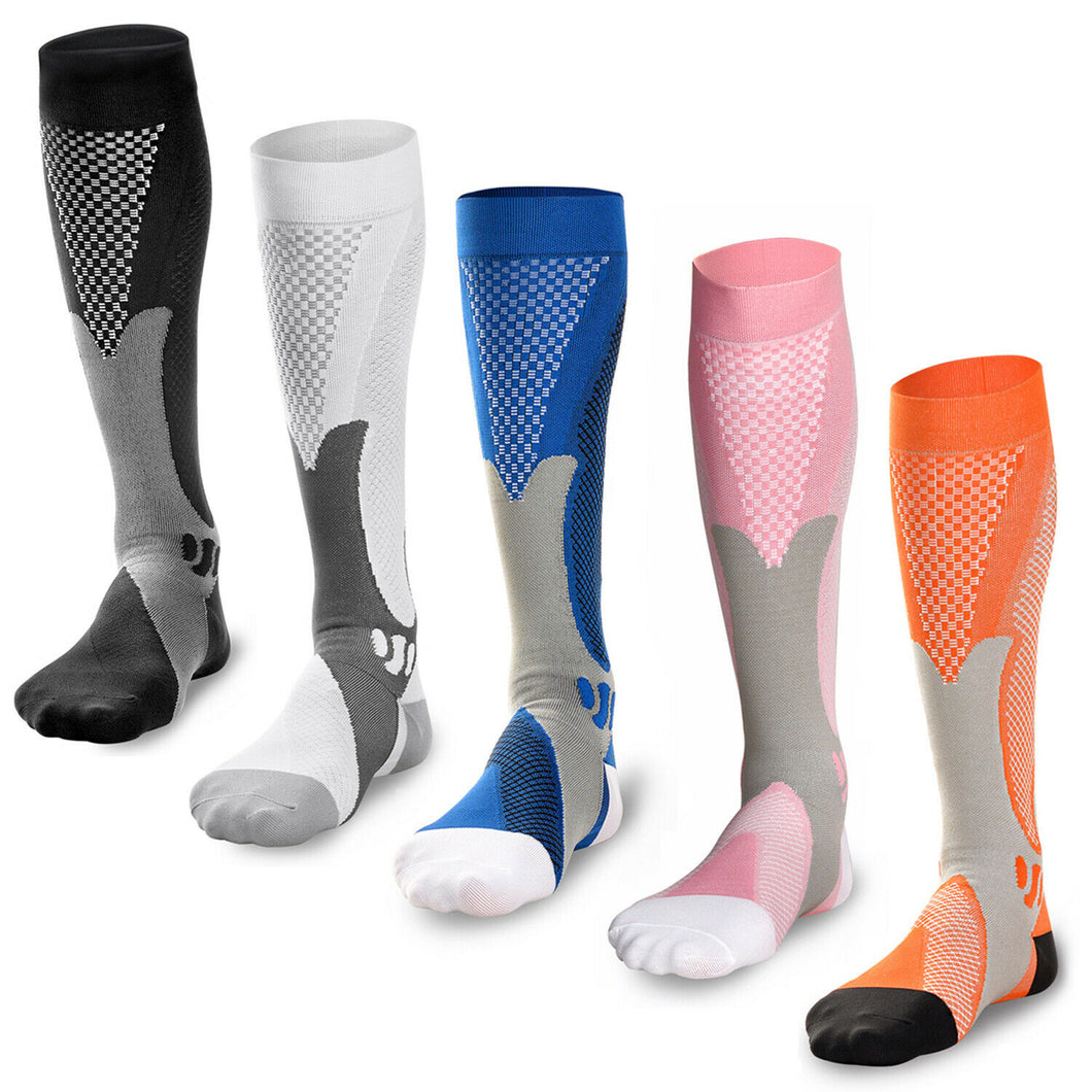3 Pairs Compression Socks Sports Men Women Calf Shin Leg Running Stockings S-XL
