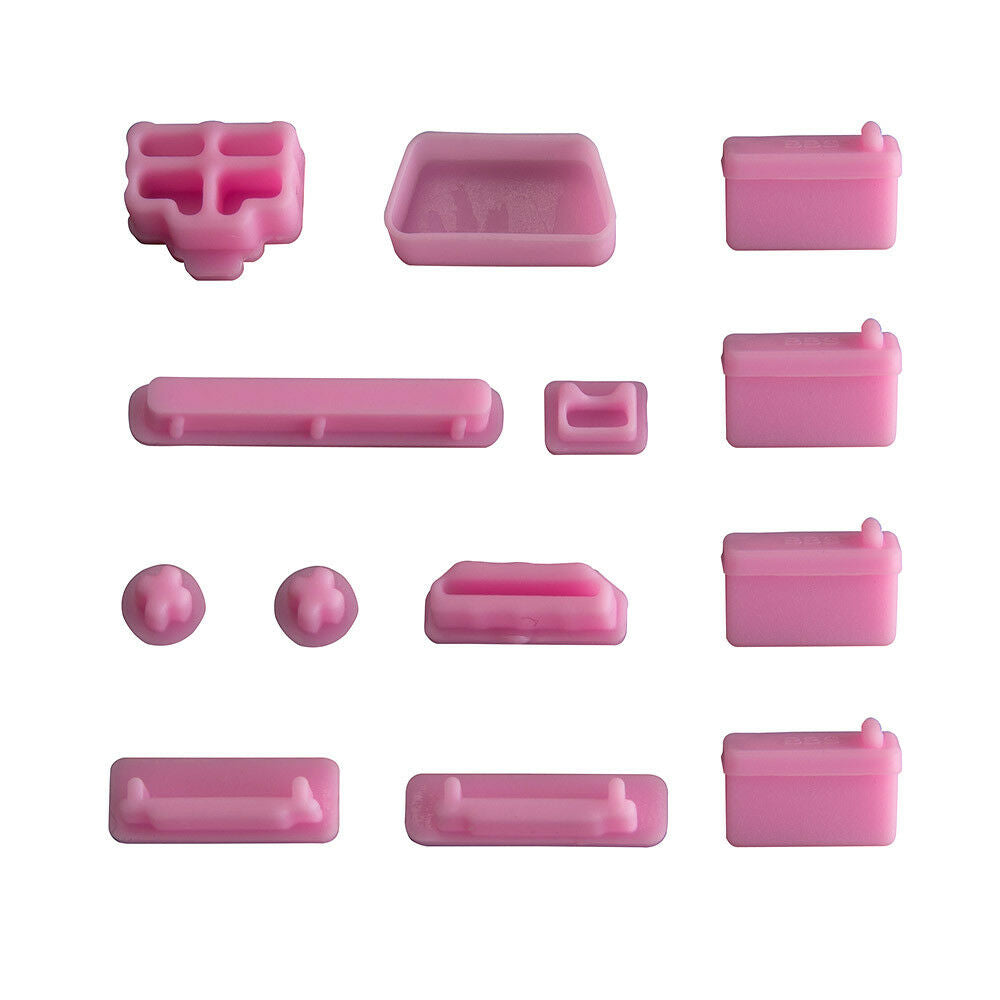 13pcs Silicone Anti Dust Port Plugs Cover for Laptop Notebook Pink