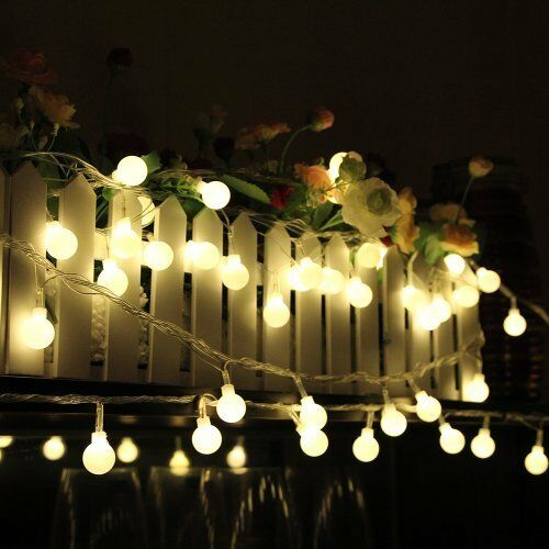 10m 100LED Globe Warm White Bulbs Frosted Xmas Outdoor Patio String Lights 110V